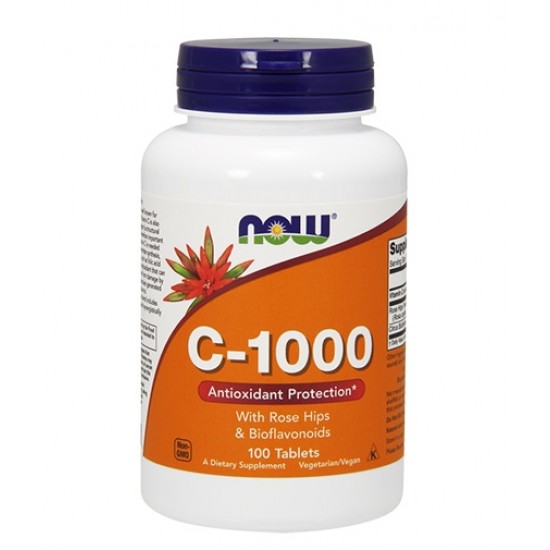 NOW Vitamin C-1000 with Rose Hips & Bioflavonoids 100tabs на супер цена