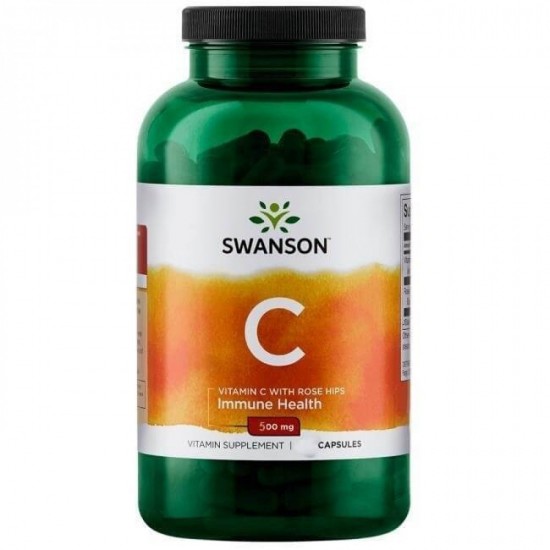 Swanson Vitamin C With Rose Hips 500 мг - 100 капсули на супер цена