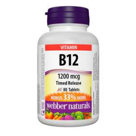 Webber Naturals Витамин В12 1200 мг x80 таблетки