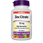 Webber Naturals ZINC CITRATE 50mg 180 tabs на супер цена