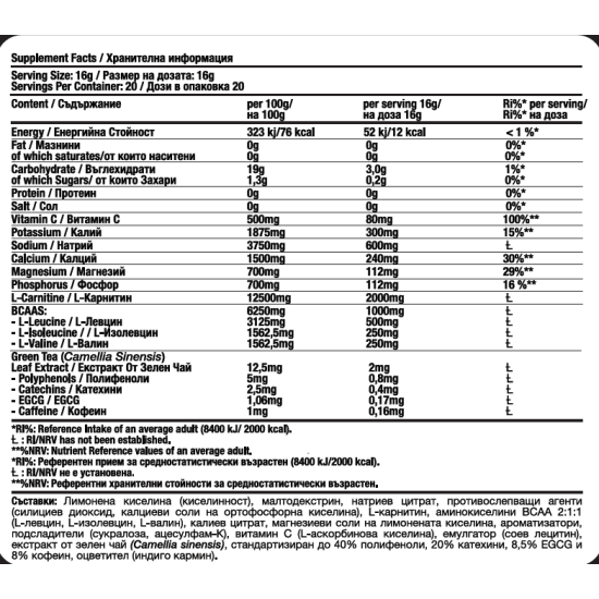 Fitholic Professional MaxPro Electro Electrolyte with BCAA, L-Carnitine & Green Tea 320 грама / 20 дози на супер цена