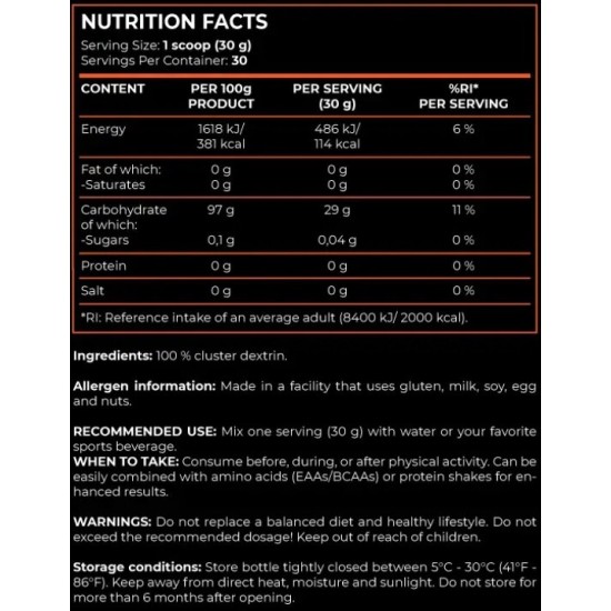 Forcelab Cluster Dextrin Unfavoured 900 гр на супер цена
