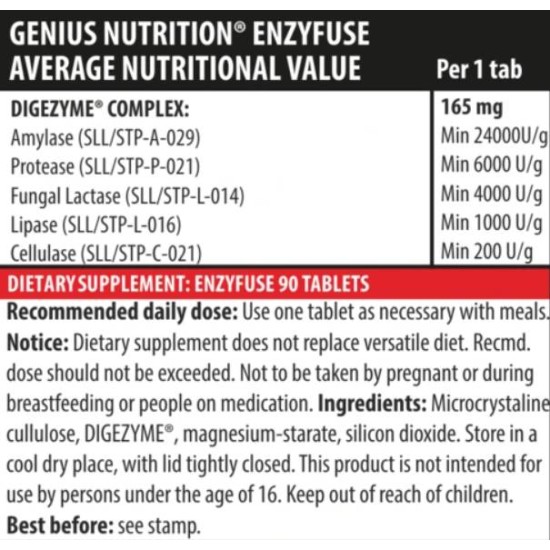 Genius Nutrition EnzyFuse 90 таблетки на супер цена