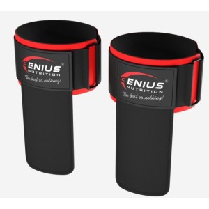 Genius Nutrition Grip Pads (Wrist Straps) Black And Red Genius Nutrition Grip Pads (Wrist Straps) Black And Red