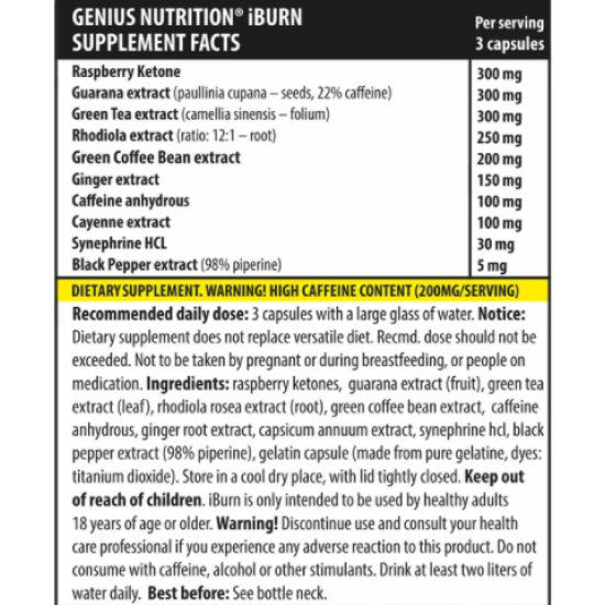 Genius Nutrition iBURN 90caps на супер цена