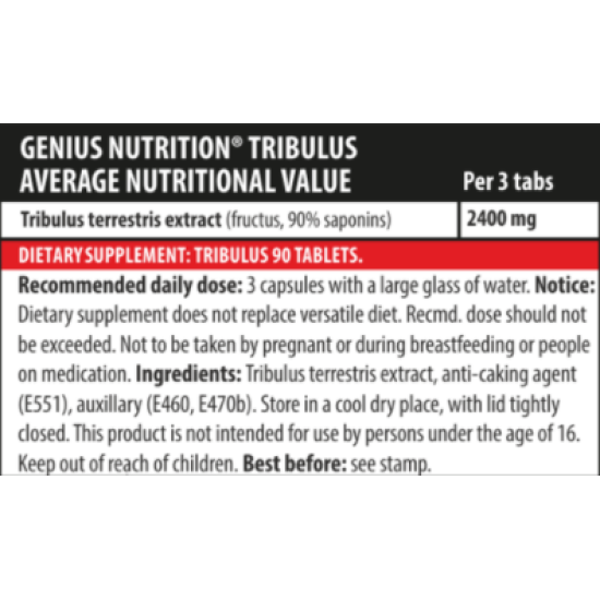 Genius Nutrition TRIBULUS / 90 Tabs на супер цена