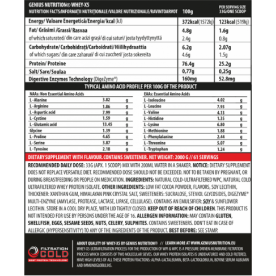 Genius Nutrition  WHEY-X5 - 2 KG на супер цена