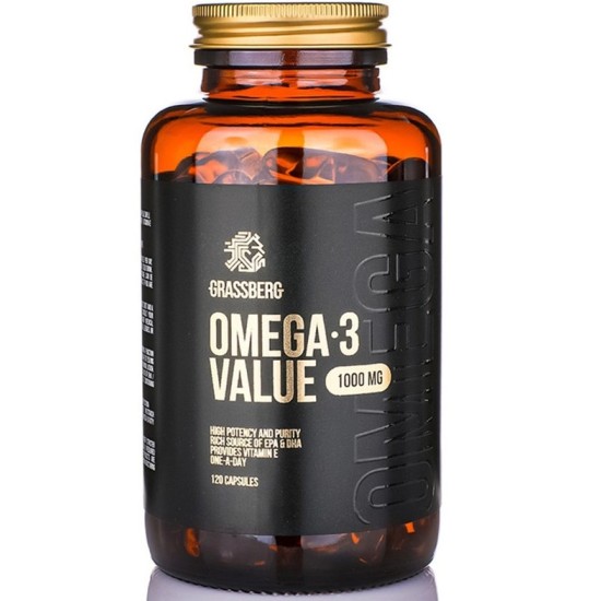 Grassberg Omega-3 Value 1000 мг / 120 гел капсули на супер цена