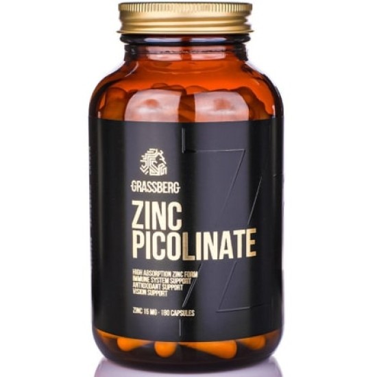 Grassberg Zinc Picolinate 15 мг / 180 капсули на супер цена