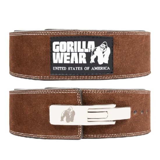 Gorilla Wear Трибойски кожен колан с лостов механизъм 4 Inch Leather Lever Belt – Brown на супер цена