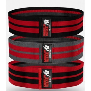 Gorilla Wear Комплект 3 бр. ластици за тренировка Glute Bands 3-Pack – Black/Red/Gray