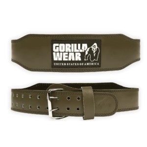 Gorilla Wear Кожен колан 4 Inch Padded Leather Lifting Belt – Army Green
