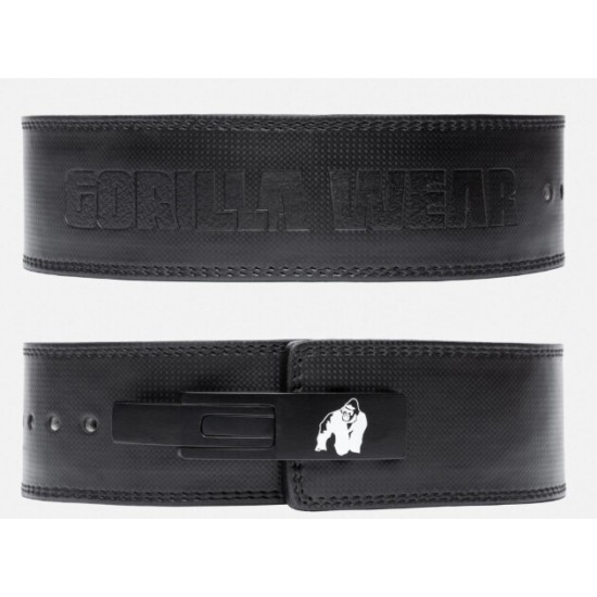 Gorilla Wear Трибойски кожен колан с карбоново покритие Gorilla Wear 4 Inch Carbon Leather Lever Belt – Black на супер цена
