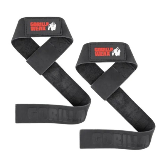 Gorilla Wear Фитили 100% кожа Leather Lifting Straps – Black на супер цена