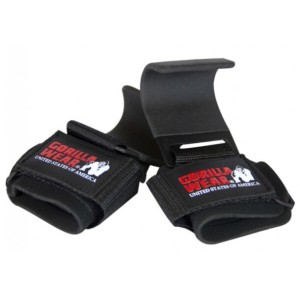 Gorilla Wear Стоманени куки с накитник Weight Lifting Hooks Black