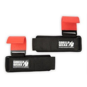 Gorilla Wear Стоманени куки с накитник Weight Lifting Hooks Black/Red