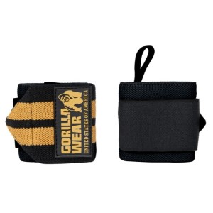 Gorilla Wear Ластични бинтове за китки Wrist Wraps PRO – Black/Gold