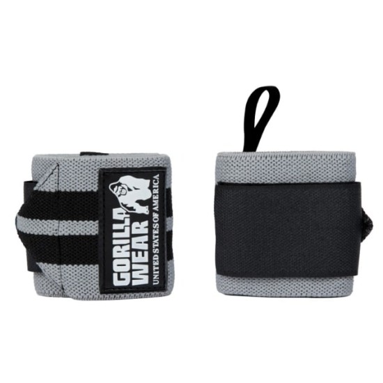 Gorilla Wear  Ластични бинтове за китки Wrist Wraps PRO – Gray/Black на супер цена
