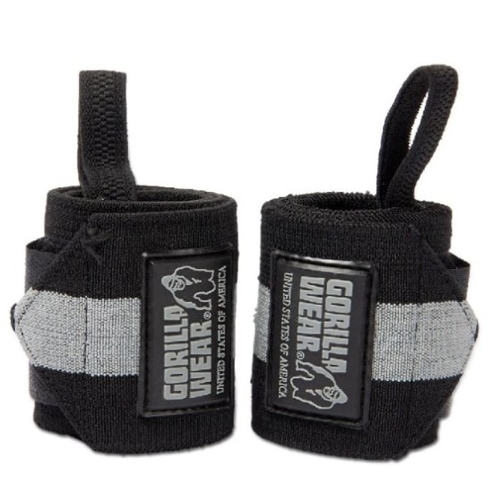 Gorilla Wear Ластични бинтове за китки Wrist Wraps Ultra – Black/Gray на супер цена