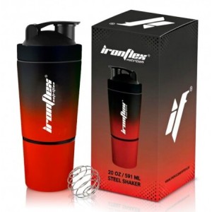 IronFlex Steel Shaker 591 мл - Black-Red