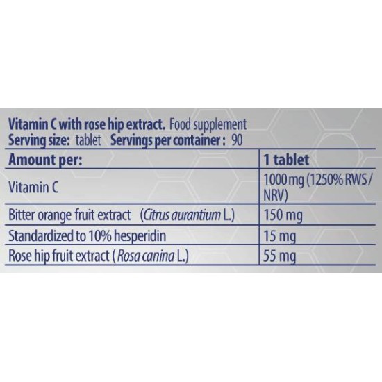 Kevin Levrone Vitamin C 1000 / with Rose Hips and Bitter Orange 90 таблетки на супер цена