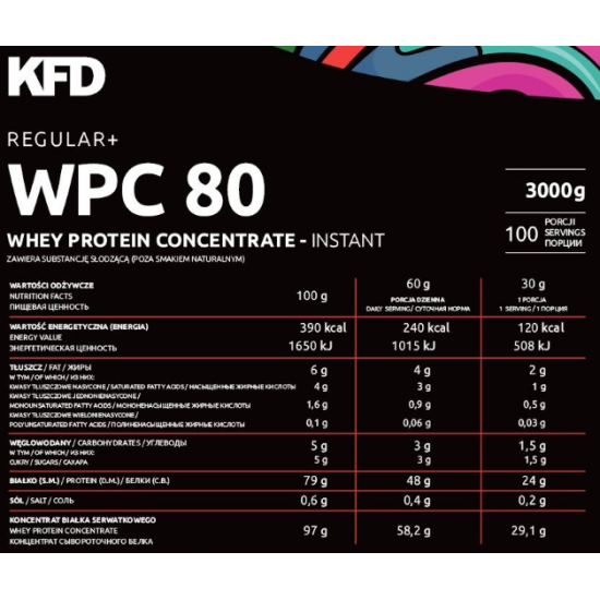 KFD Nutrition Regular+ WPC 80 Coconut Biscuit / 3000 гр на супер цена