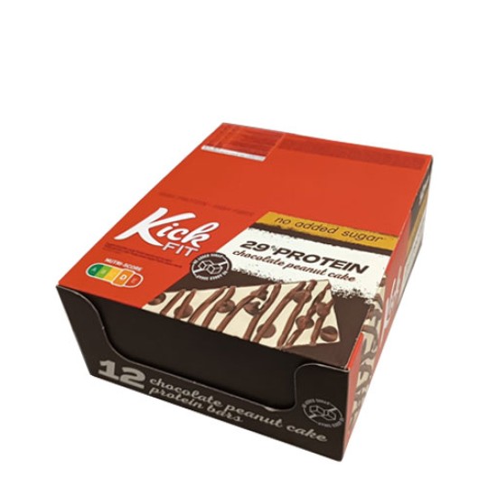 KICKFIT 29% Protein Bar Chocolate Peanut Cake Box / 12 x 50 гр на супер цена
