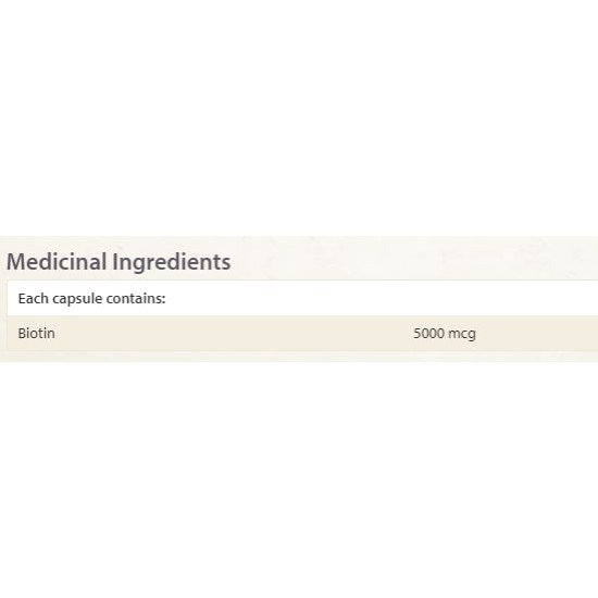 NATURAL FACTORS Biotin 5000 мкг / 60 капсули на супер цена