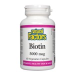NATURAL FACTORS Biotin 5000 мкг / 60 капсули на супер цена
