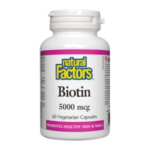NATURAL FACTORS Biotin 5000 мкг / 60 капсули