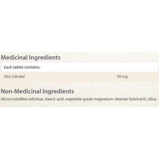NATURAL FACTORS Zinc Citrate 50 мг / 90 таблетки на супер цена