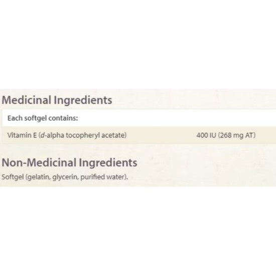 NATURAL FACTORS Clear Base® Vitamin E 400 IU / 90 гел капсули на супер цена