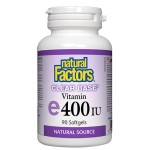 NATURAL FACTORS Clear Base® Vitamin E 400 IU / 90 гел капсули на супер цена