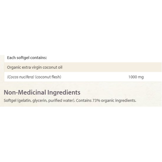 NATURAL FACTORS COCONUTRICH 1000mg. / 120 гел капсули на супер цена