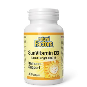 NATURAL FACTORS Vitamin D3 1000 IU / 360 гел капсули