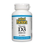 NATURAL FACTORS Vitamin D3 1000 IU / 90 таблетки на супер цена
