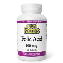 NATURAL FACTORS Folic Acid 400 мкг / 90 таблетки