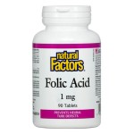 NATURAL FACTORS Folic Acid 1 мг / 90 таблетки на супер цена