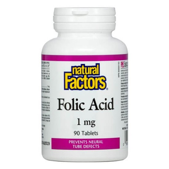 NATURAL FACTORS Folic Acid 1 мг / 90 таблетки на супер цена