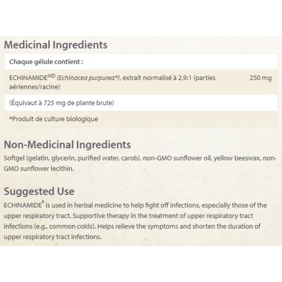 Natural Factors ECHINAMIDE® Fresh Herb Extract / 90 гел капсули на супер цена