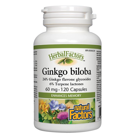 NATURAL FACTORS Ginkgo Biloba 60 мг / 120 капсули на супер цена