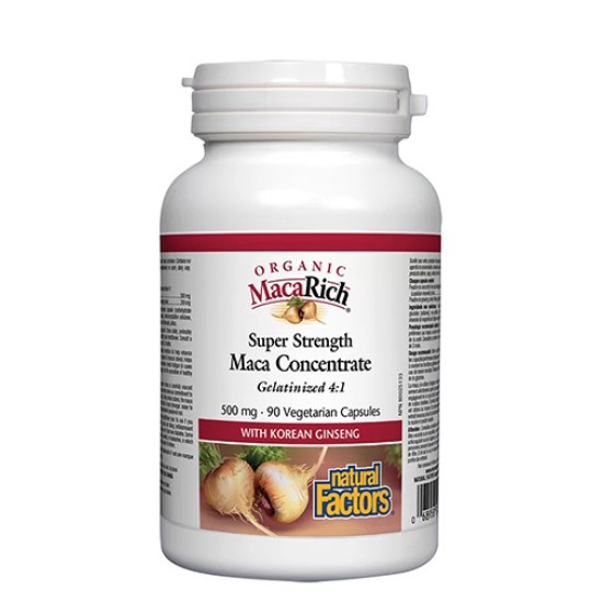 NATURAL FACTORS MacaRich® Organic Maca Concentrate 4: 1 / 90 капсули на изгодни цени NATURAL FACTORS MacaRich® Organic Maca Concentrate 4: 1 / 90 капсули на супер цена