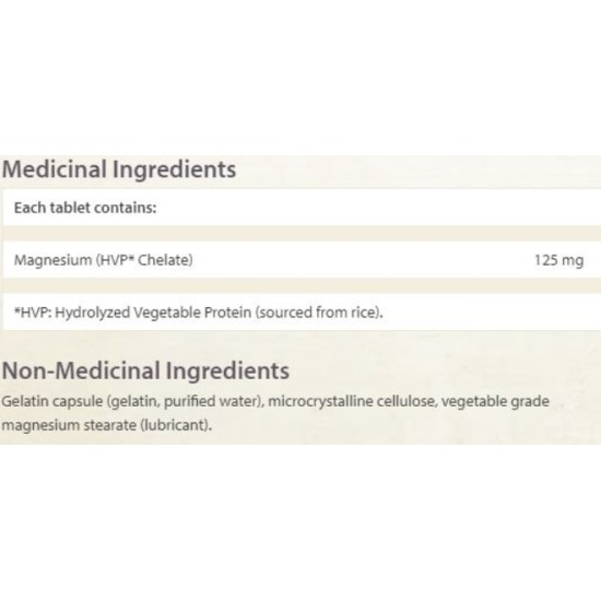 NATURAL FACTORS Magnesium Chelate 125 мг / 90 капсули на супер цена