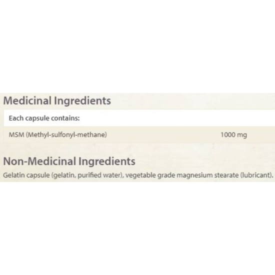 NATURAL FACTORS MSM 1000 мг / 90 капсули на супер цена