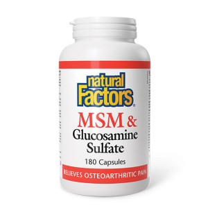 NATURAL FACTORS MSM + Glucosamine Sulphate / 180 капсули