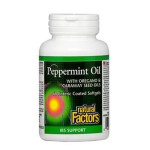 NATURAL FACTORS Peppermint Oil / 60 гел капсули на супер цена