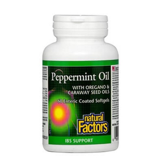 NATURAL FACTORS Peppermint Oil / 60 гел капсули на супер цена