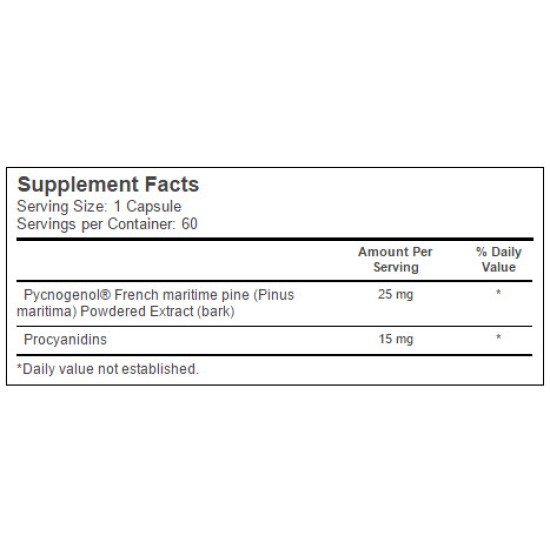 NATURAL FACTORS Pycnogenol 25 мг / 60 капсули на супер цена
