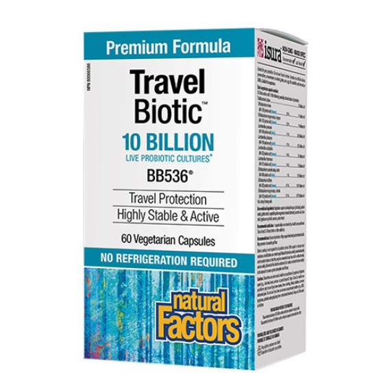 NATURAL FACTORS Travel Biotic® BB536® / 60  капсули на супер цена