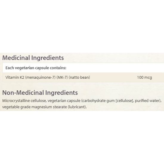 Natural Factors Vitamin K2 100 мг / 60 капсули на супер цена